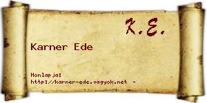 Karner Ede névjegykártya